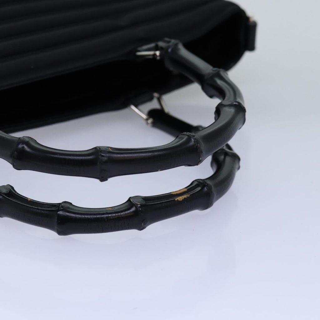 GUCCI Bamboo Hand Bag Nylon 2way Black 000 1998 0588 ep4254