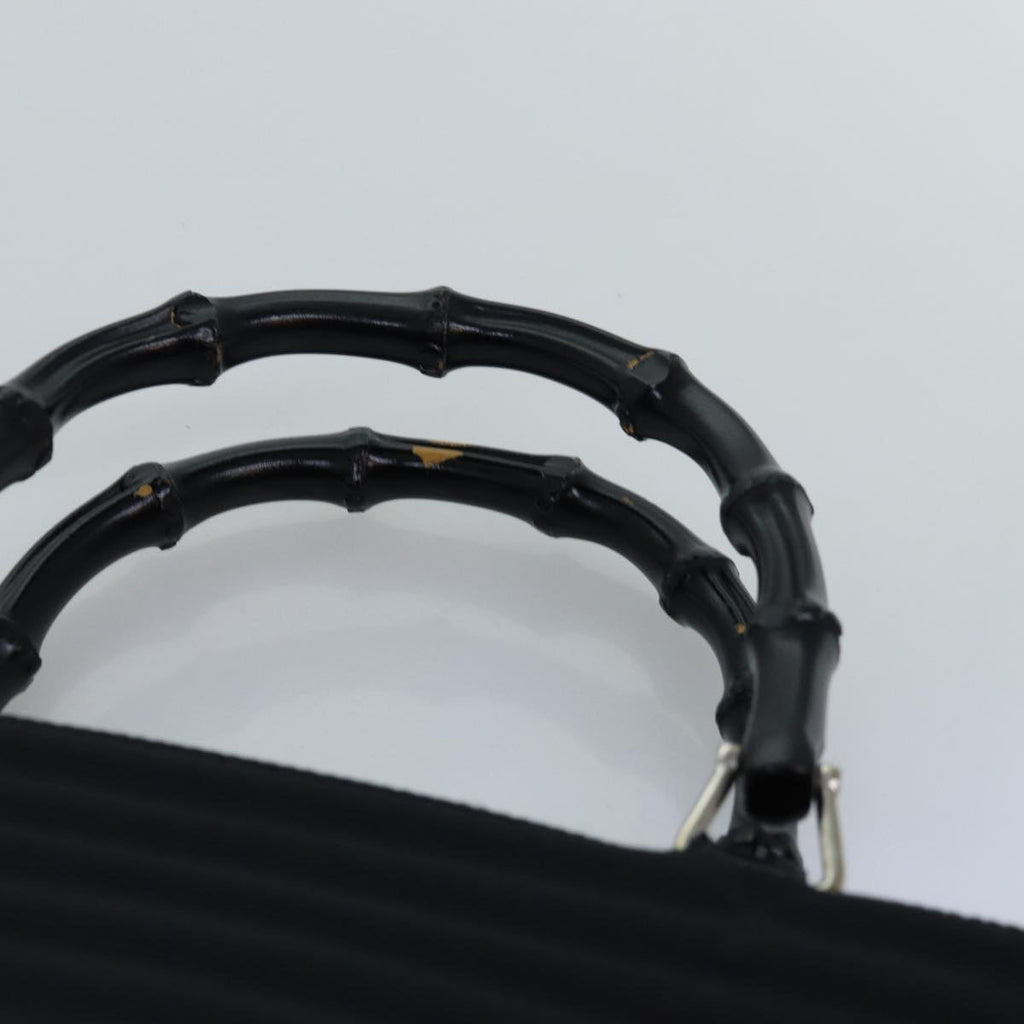 GUCCI Bamboo Hand Bag Nylon 2way Black 000 1998 0588 ep4254