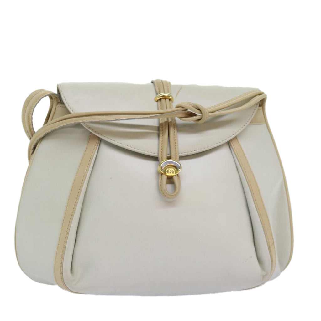 GUCCI Shoulder Bag Leather Beige ep4257