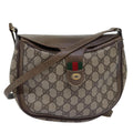 GUCCI GG Supreme Web Sherry Line Shoulder Bag PVC Leather Beige ep4259
