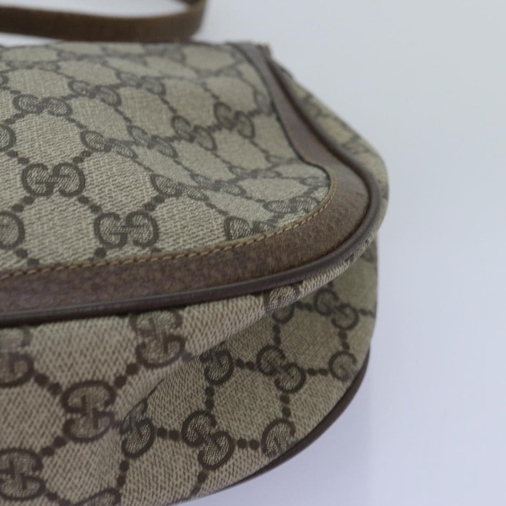 GUCCI GG Supreme Web Sherry Line Shoulder Bag PVC Leather Beige ep4259