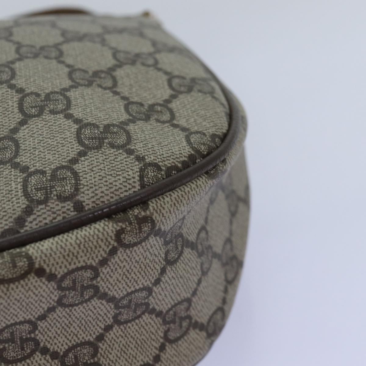 GUCCI GG Supreme Web Sherry Line Shoulder Bag PVC Leather Beige ep4259