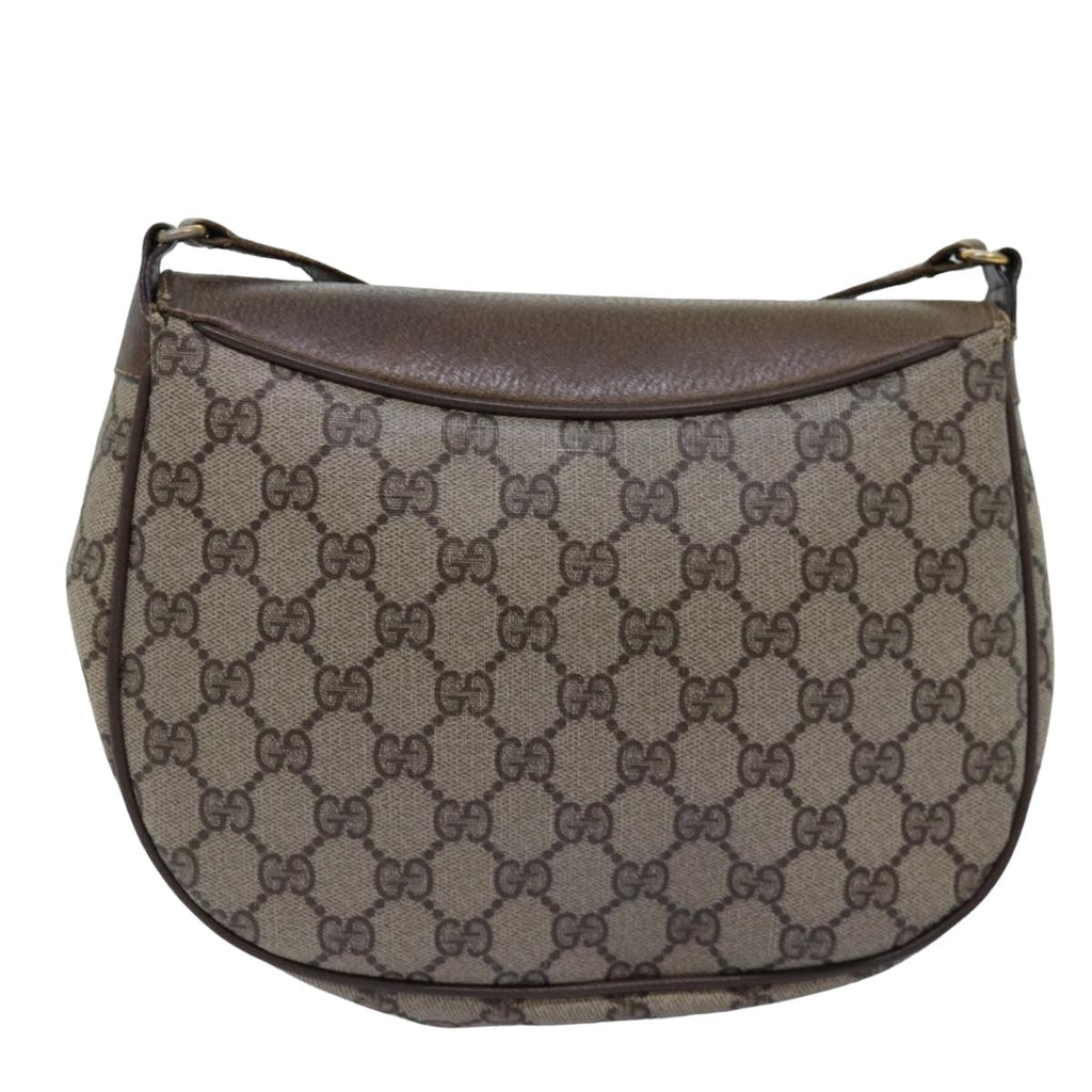 GUCCI GG Supreme Web Sherry Line Shoulder Bag PVC Leather Beige ep4259