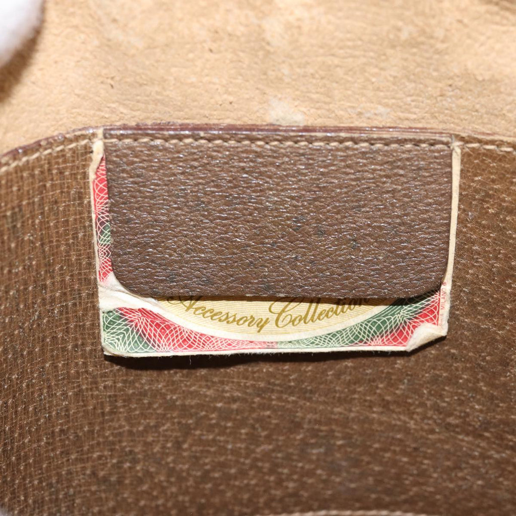 GUCCI GG Supreme Web Sherry Line Shoulder Bag PVC Leather Beige ep4265