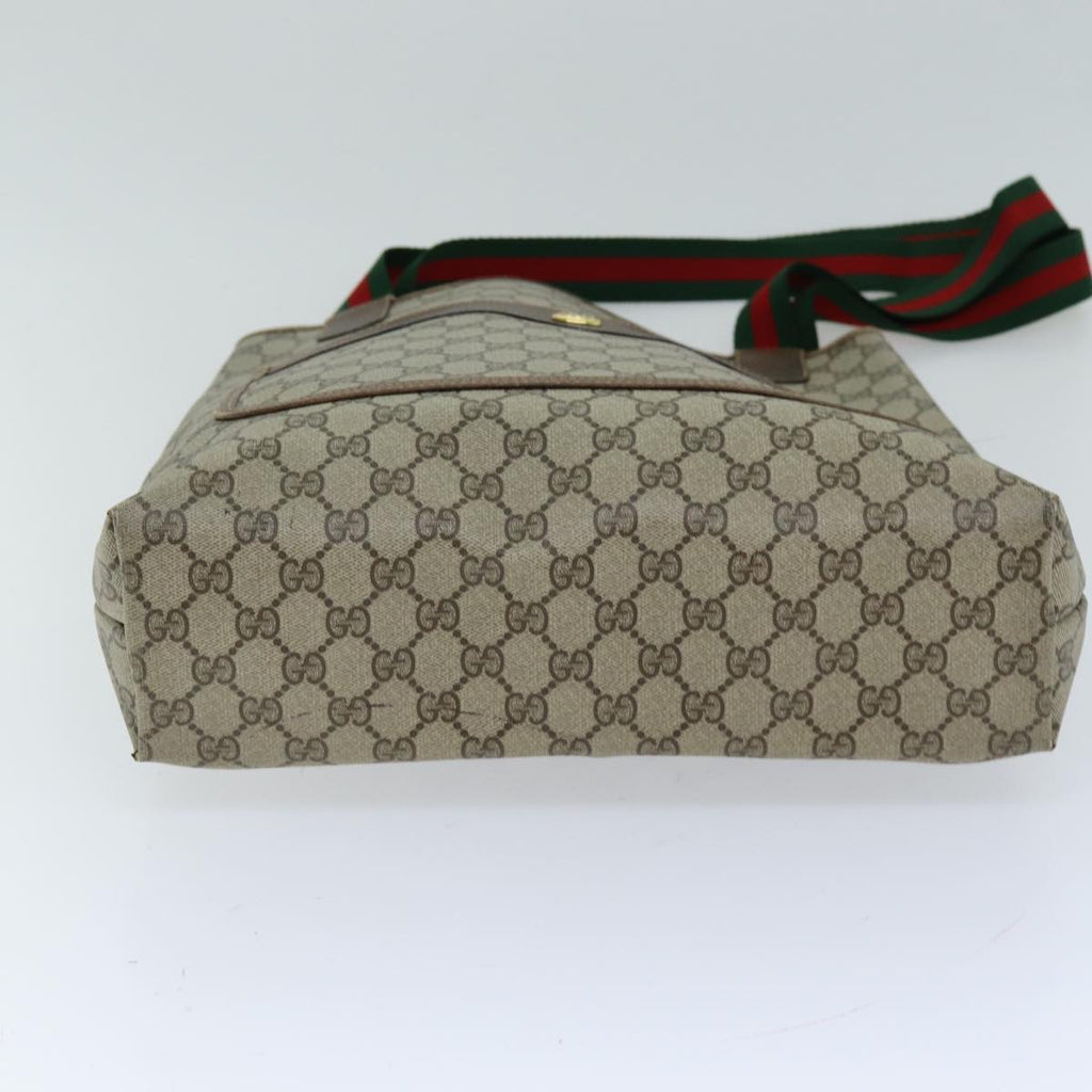 GUCCI GG Supreme Web Sherry Line Tote Bag PVC Red Beige 89 02 003 ep4284
