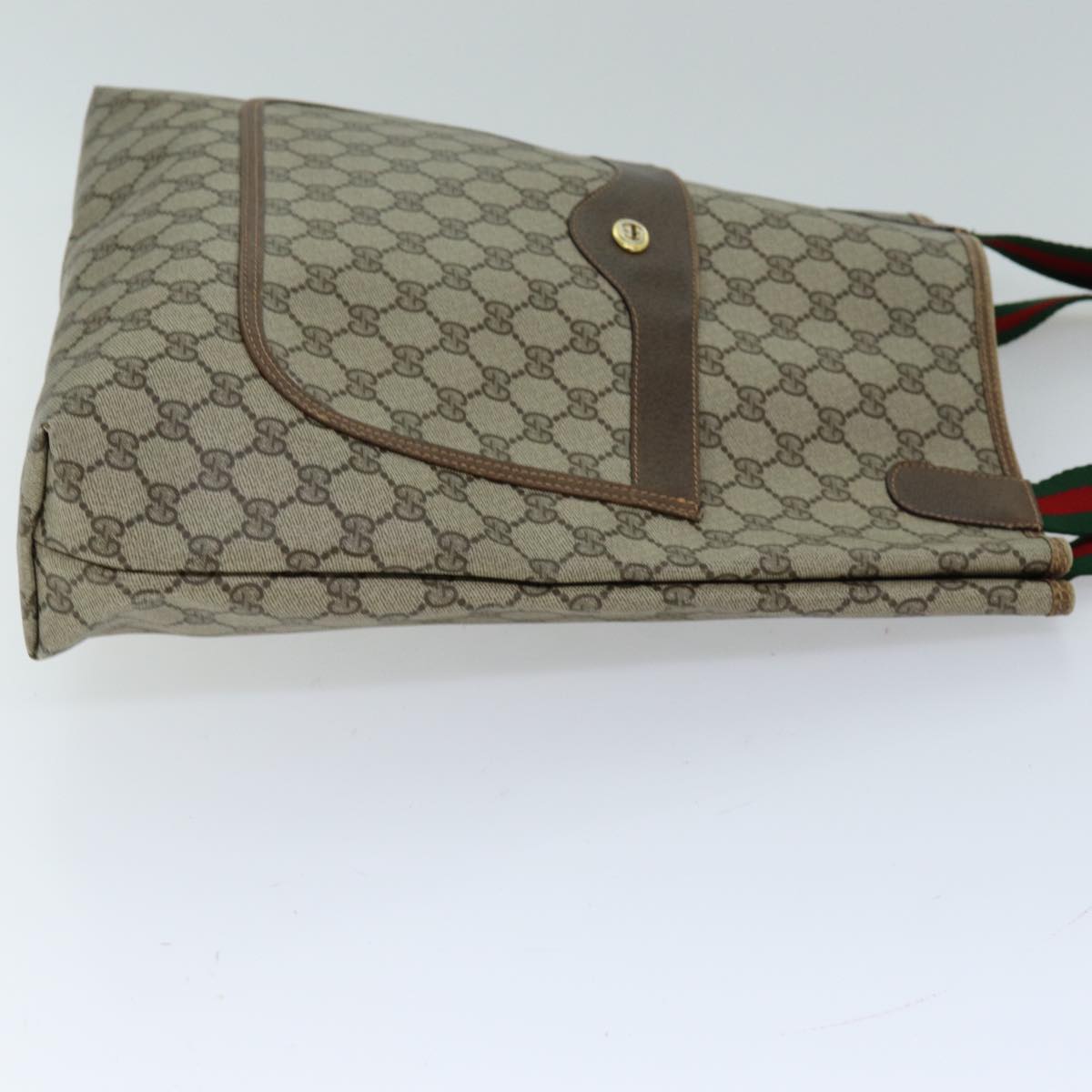 GUCCI GG Supreme Web Sherry Line Tote Bag PVC Red Beige 89 02 003 ep4284