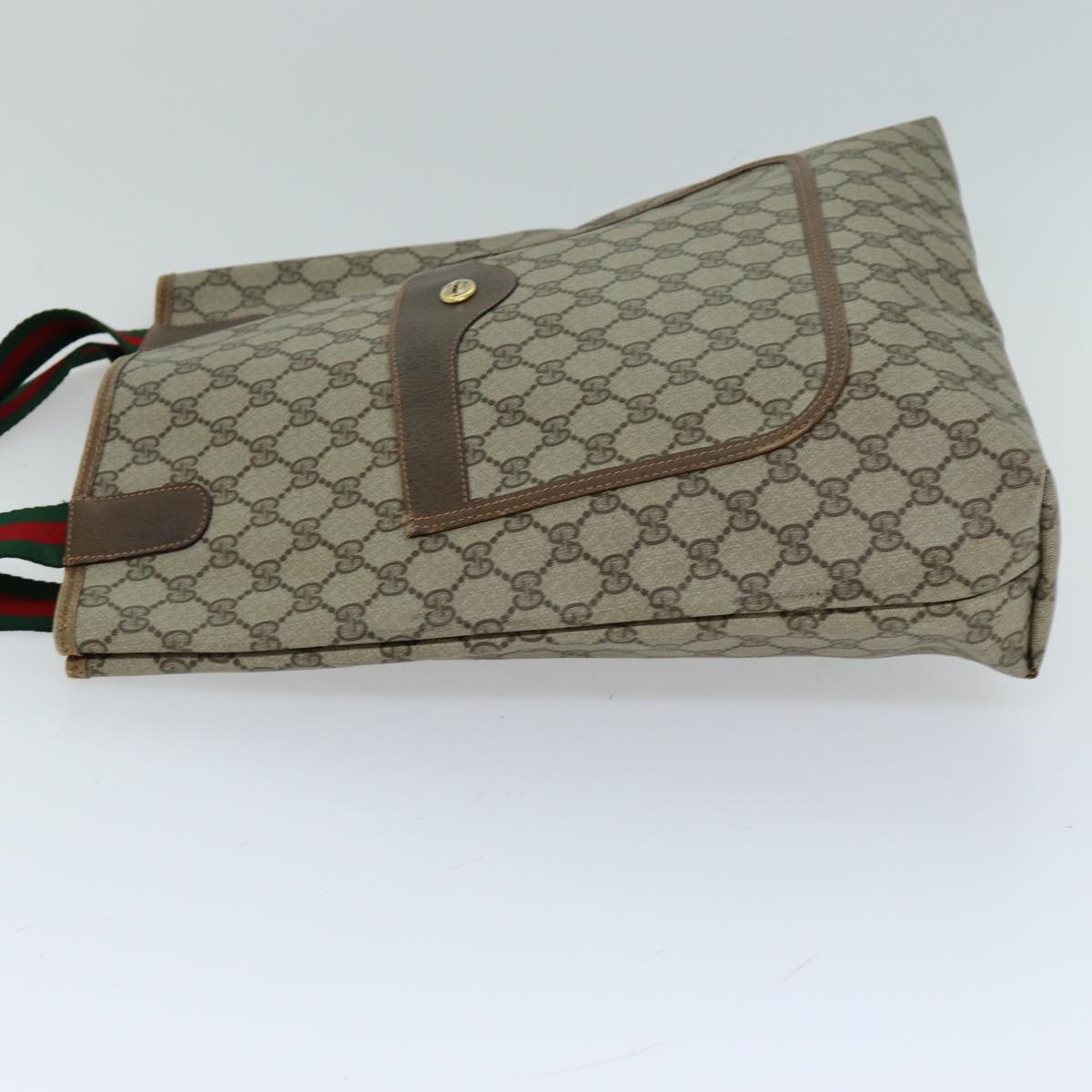 GUCCI GG Supreme Web Sherry Line Tote Bag PVC Red Beige 89 02 003 ep4284