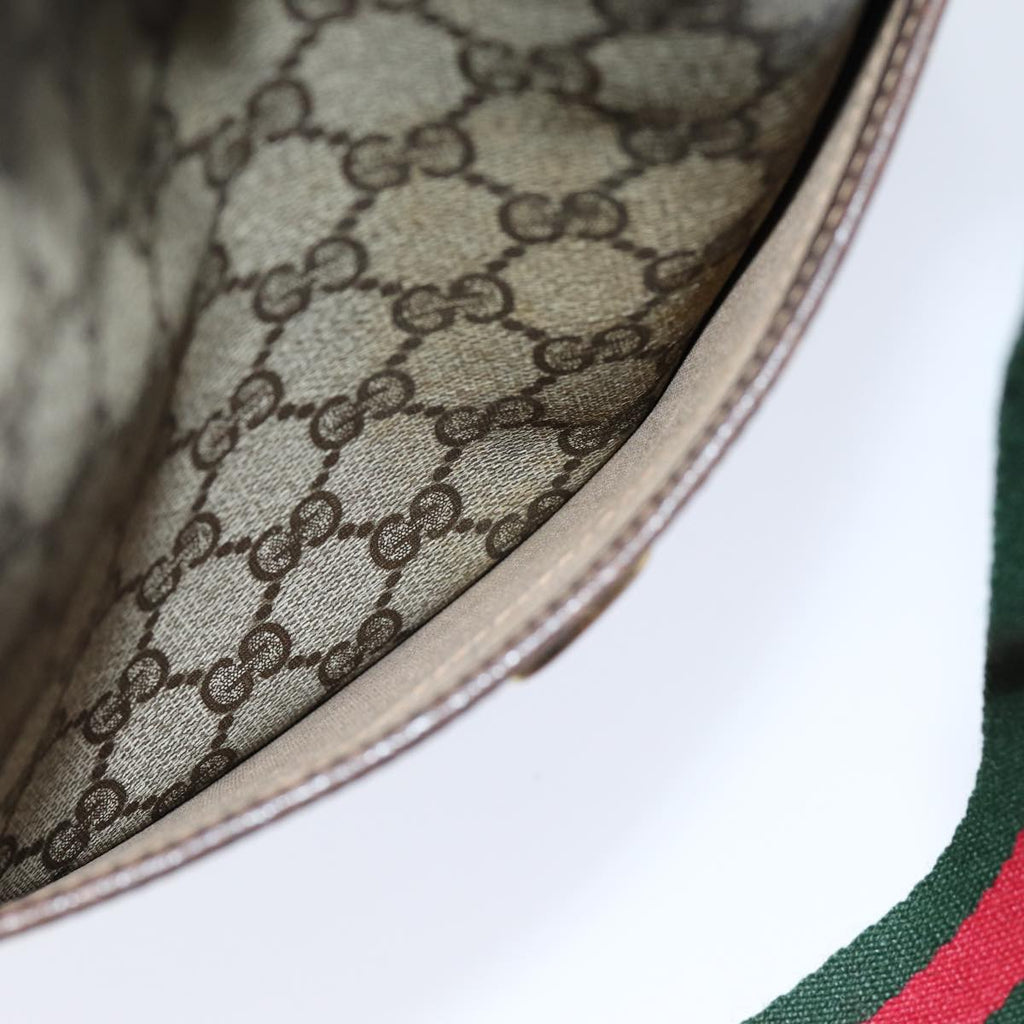 GUCCI GG Supreme Web Sherry Line Tote Bag PVC Beige Red 002 4487 39 ep4289