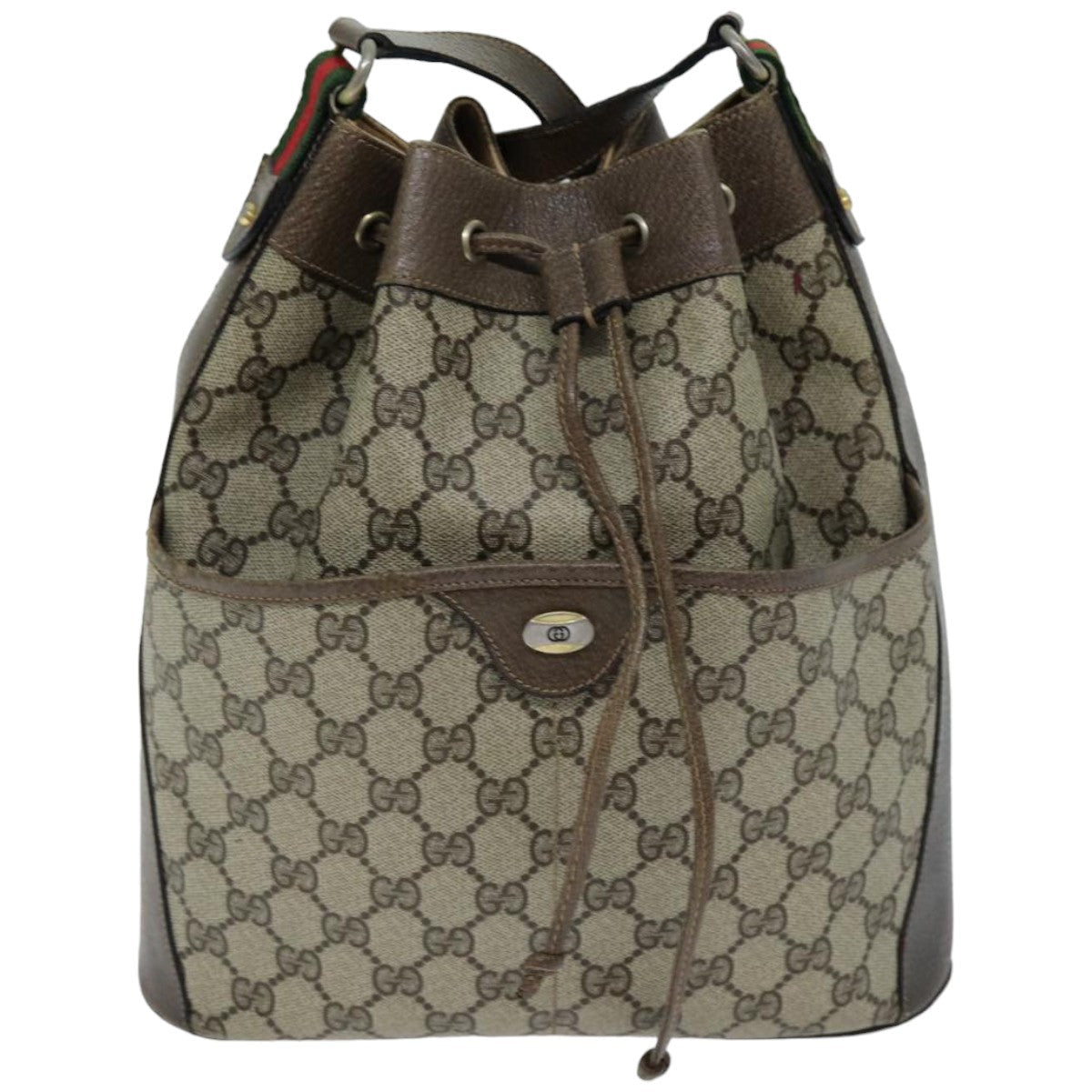 GUCCI Web Sherry Line GG Supreme Shoulder Bag Beige Red 41 02 033 ep4290