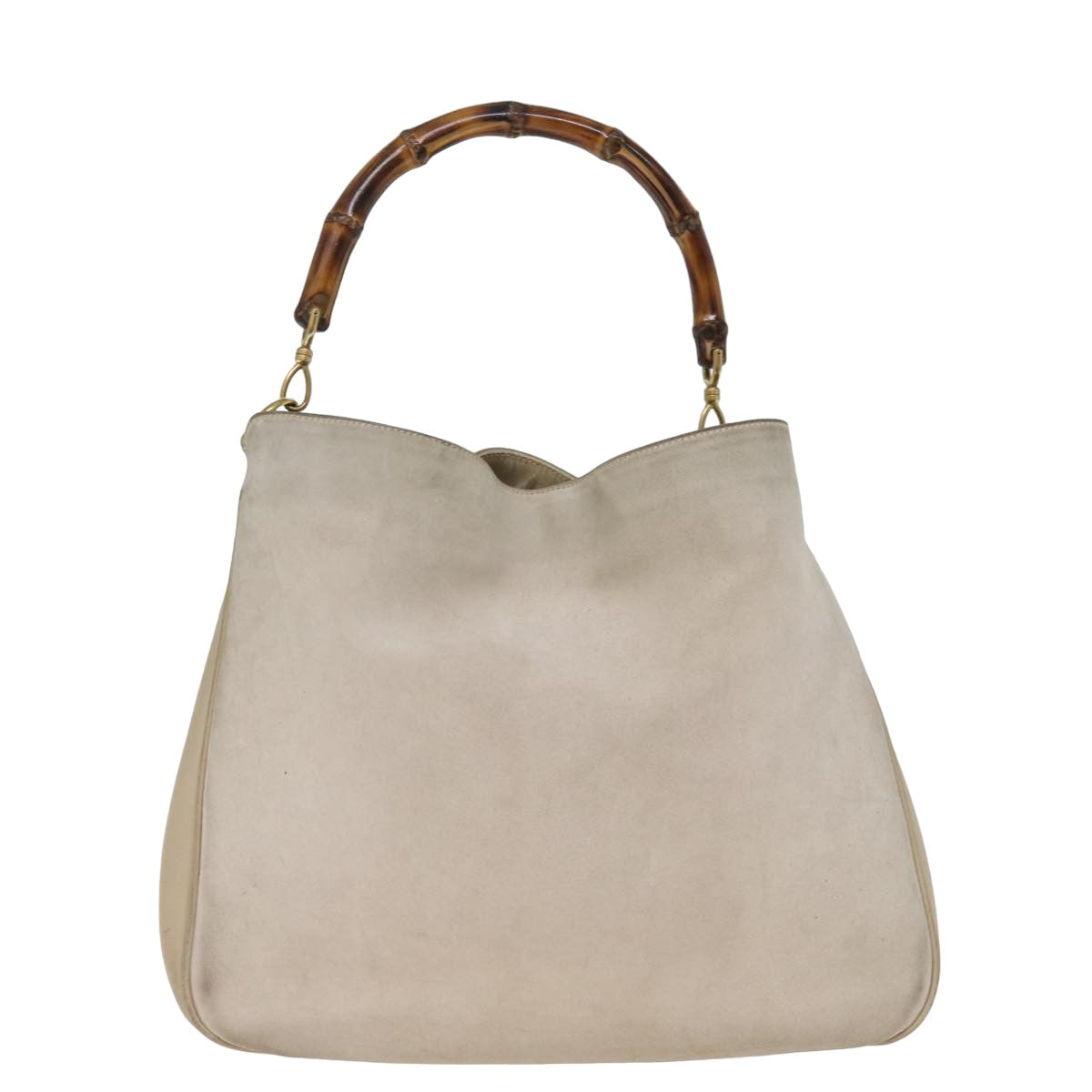 GUCCI Bamboo Hand Bag Suede 2way Beige 001 1014 1577 ep4292
