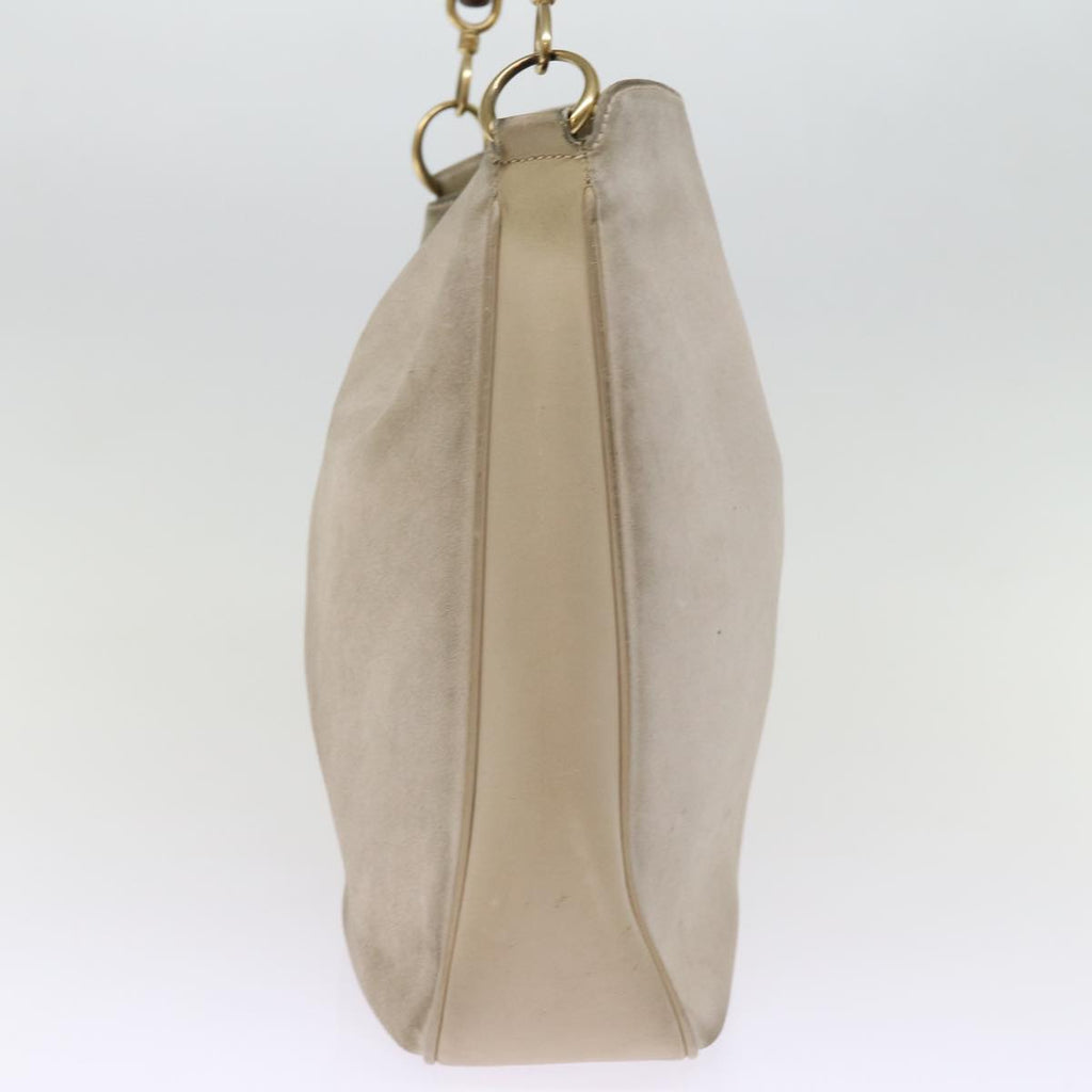GUCCI Bamboo Hand Bag Suede 2way Beige 001 1014 1577 ep4292