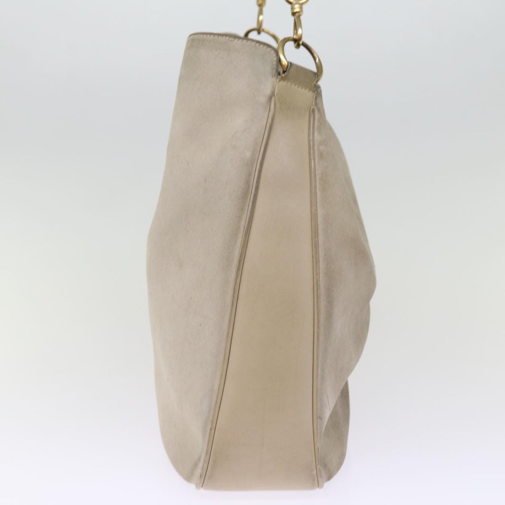 GUCCI Bamboo Hand Bag Suede 2way Beige 001 1014 1577 ep4292