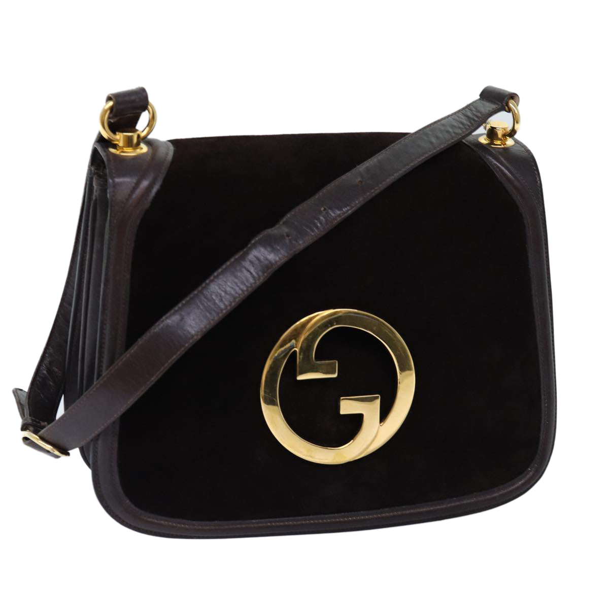 GUCCI Shoulder Bag Suede Brown ep4293