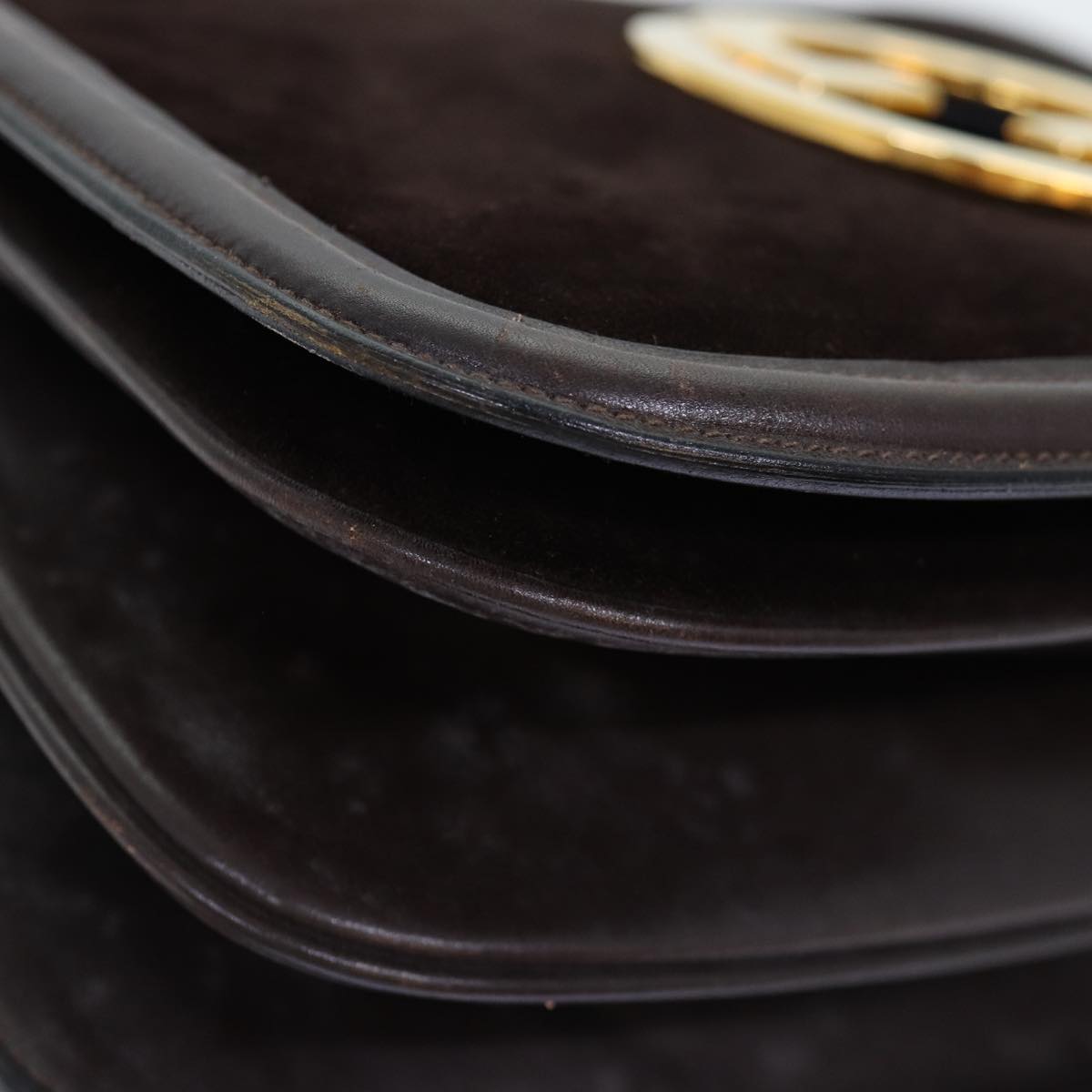 GUCCI Shoulder Bag Suede Brown ep4293