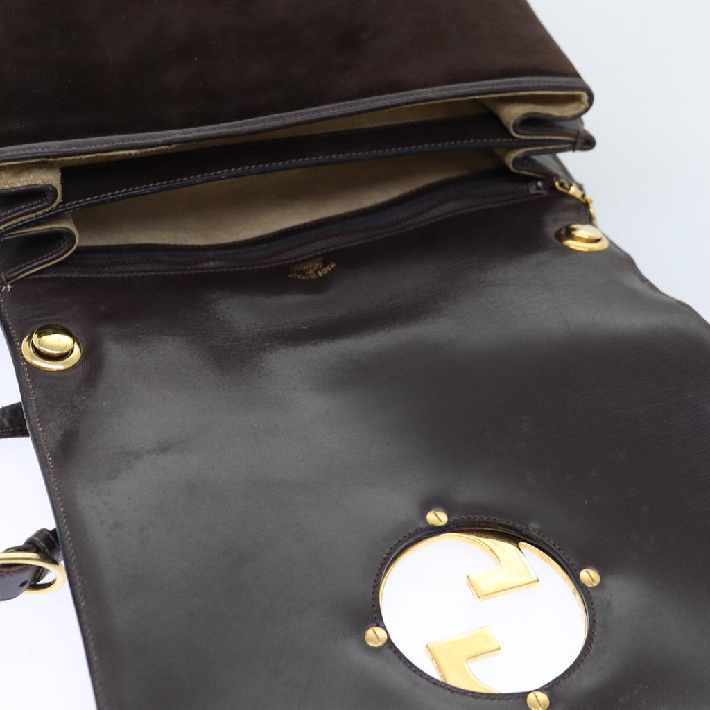 GUCCI Shoulder Bag Suede Brown ep4293
