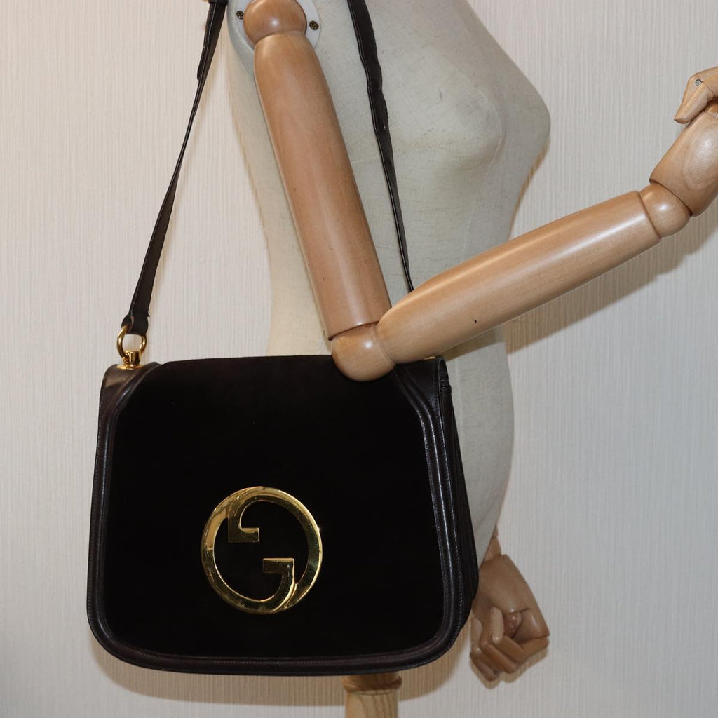 GUCCI Shoulder Bag Suede Brown ep4293