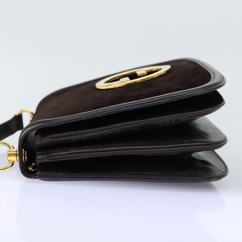 GUCCI Shoulder Bag Suede Brown ep4293