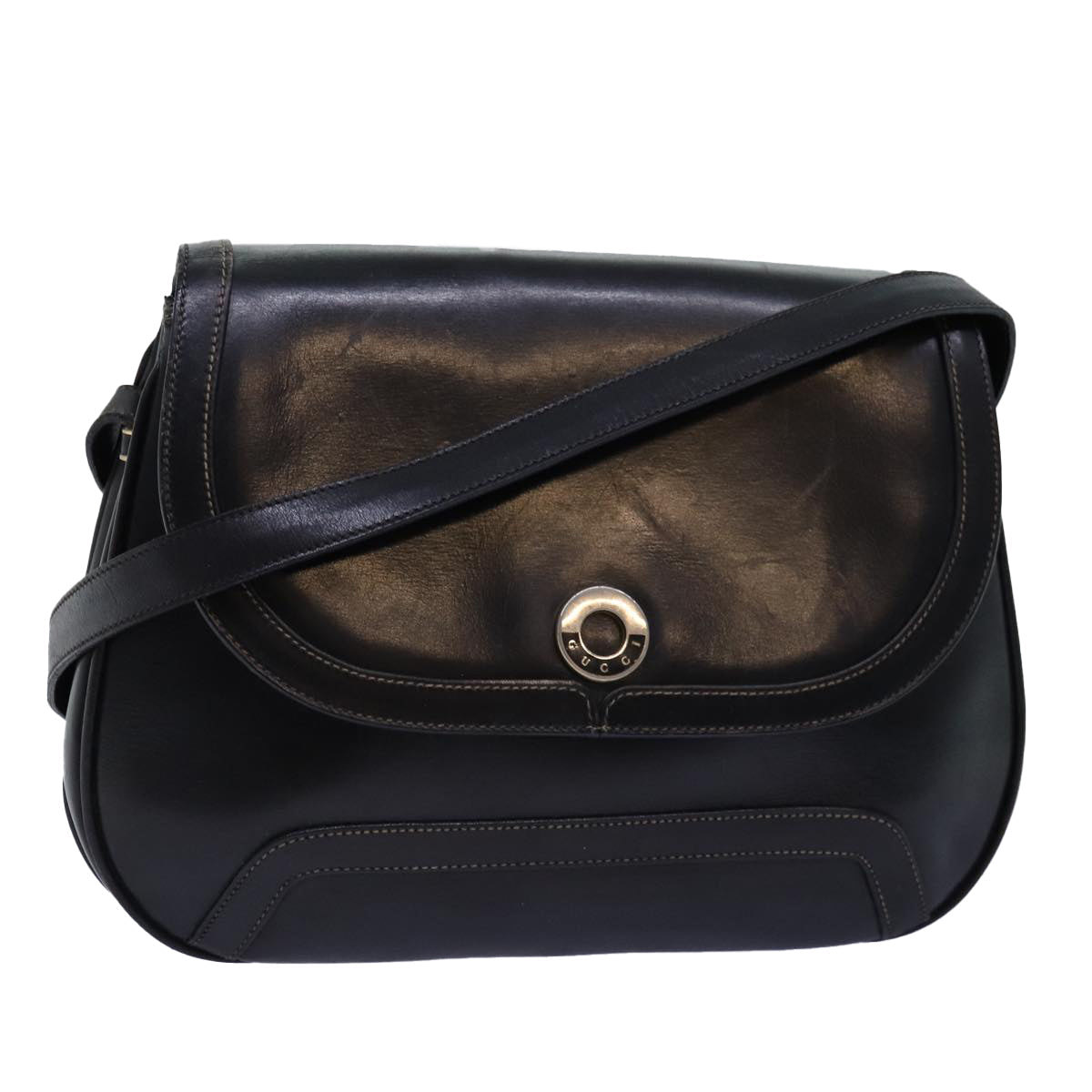 GUCCI Shoulder Bag Leather Black ep4294