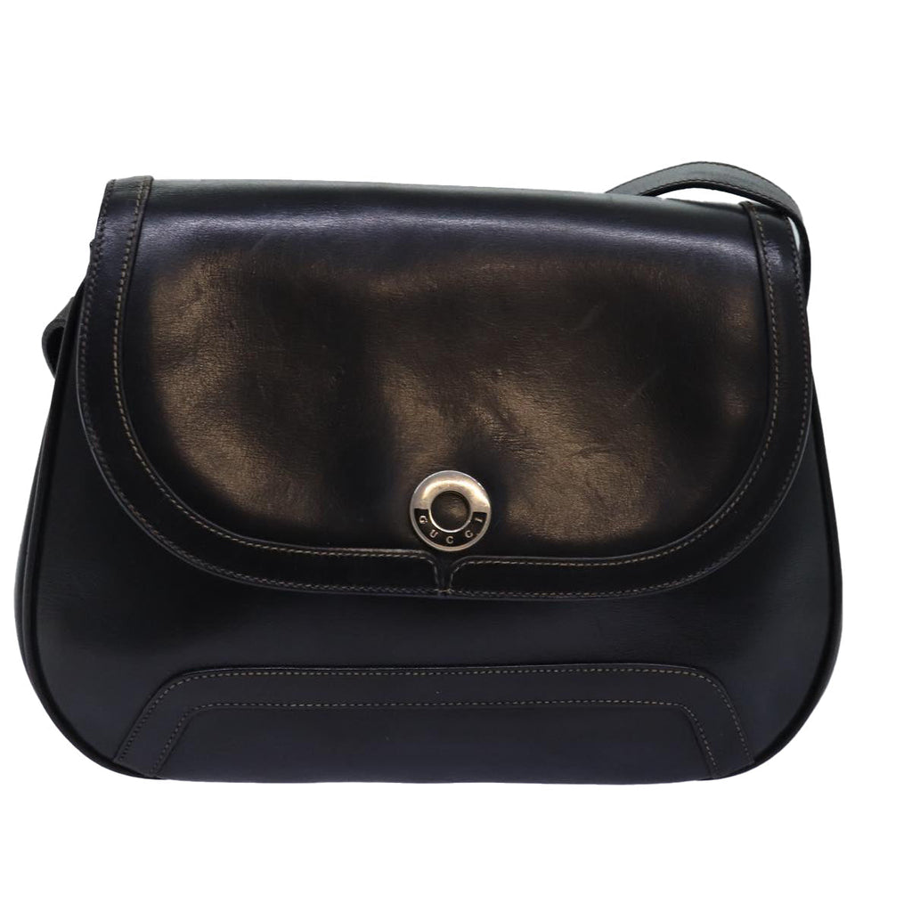GUCCI Shoulder Bag Leather Black ep4294