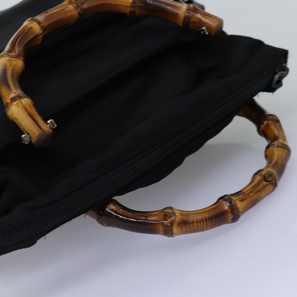 GUCCI Bamboo Hand Bag Nylon 2way Black 000 2265 0581 ep4302