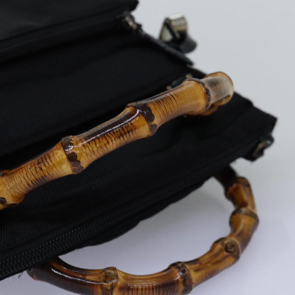 GUCCI Bamboo Hand Bag Nylon 2way Black 000 2265 0581 ep4302