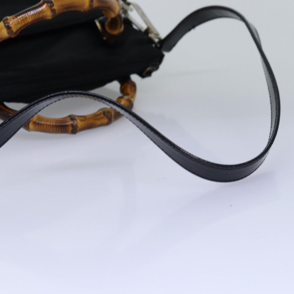 GUCCI Bamboo Hand Bag Nylon 2way Black 000 2265 0581 ep4302