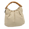 GUCCI Bamboo Hand Bag Leather White 124297 ep4314