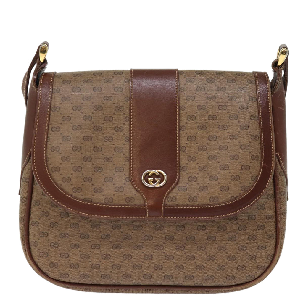 GUCCI Micro GG Supreme Shoulder Bag PVC Leather Brown 001 101 4425 ep4322