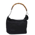 GUCCI Bamboo Shoulder Bag Nylon Black ep4342
