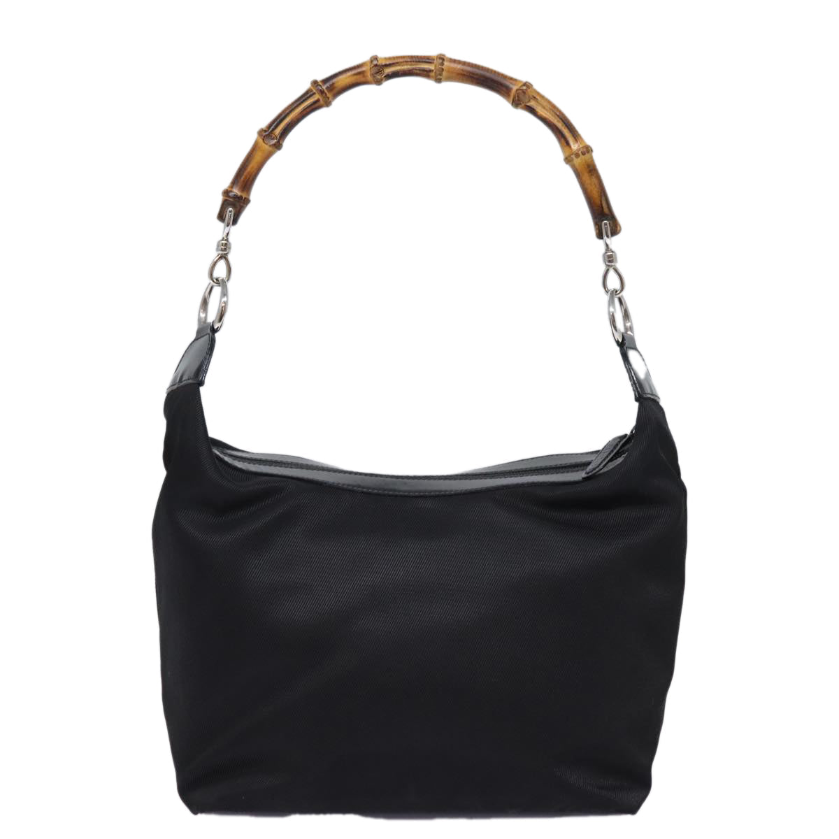 GUCCI Bamboo Shoulder Bag Nylon Black ep4342