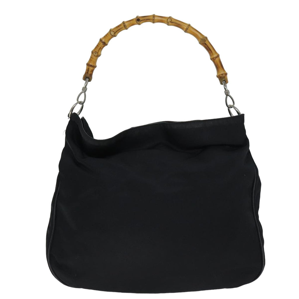 GUCCI Bamboo Shoulder Bag Nylon 2way Black 001 1998 1577 ep4348