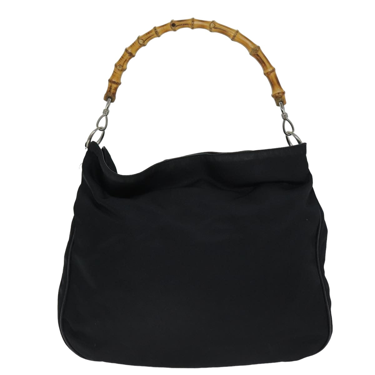 GUCCI Bamboo Shoulder Bag Nylon 2way Black 001 1998 1577 ep4348