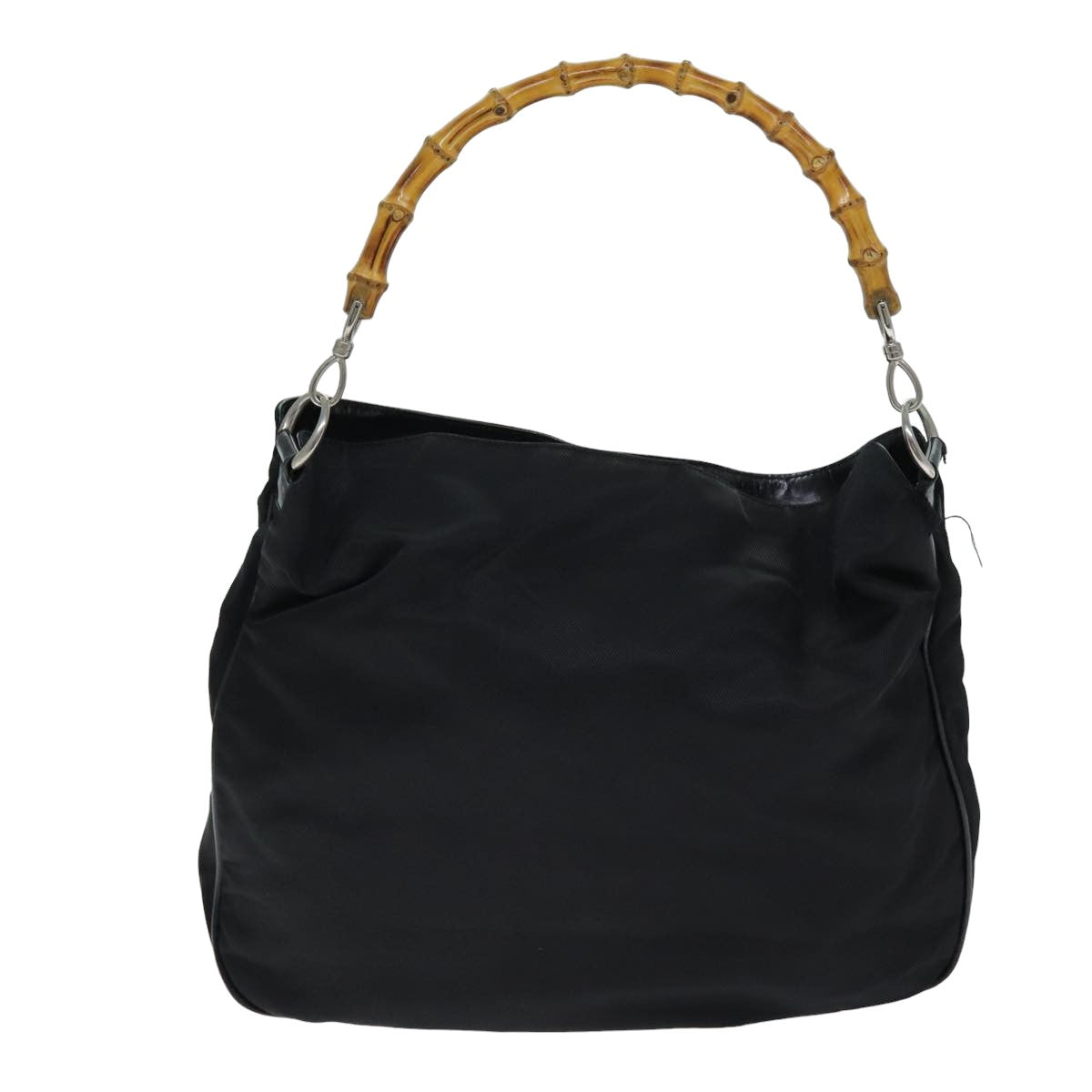 GUCCI Bamboo Shoulder Bag Nylon 2way Black 001 1998 1577 ep4348