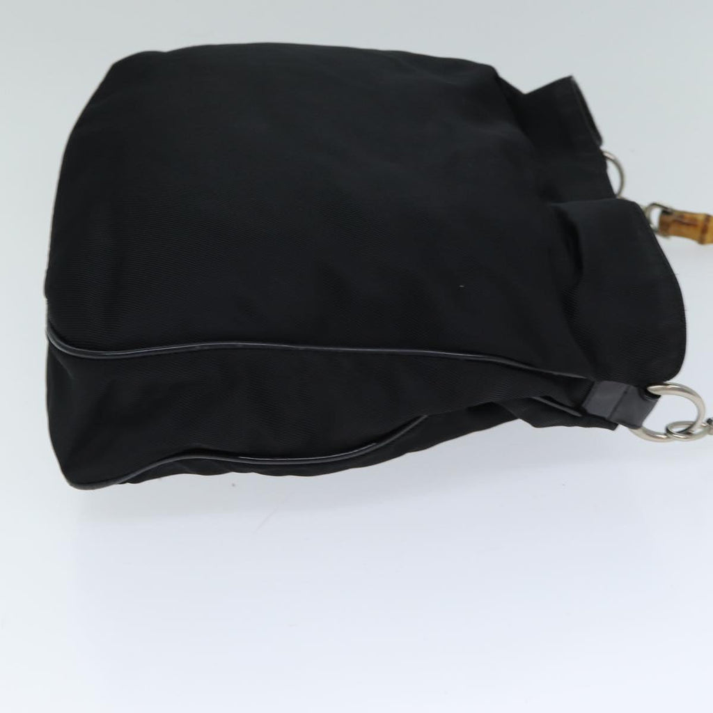 GUCCI Bamboo Shoulder Bag Nylon 2way Black 001 1998 1577 ep4348