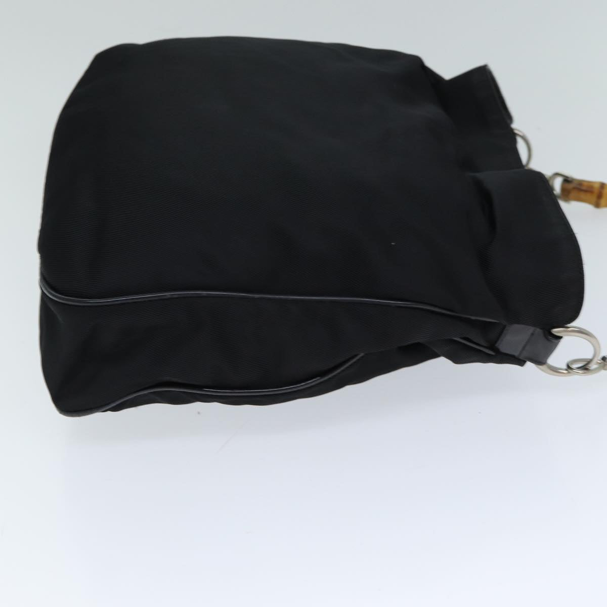 GUCCI Bamboo Shoulder Bag Nylon 2way Black 001 1998 1577 ep4348