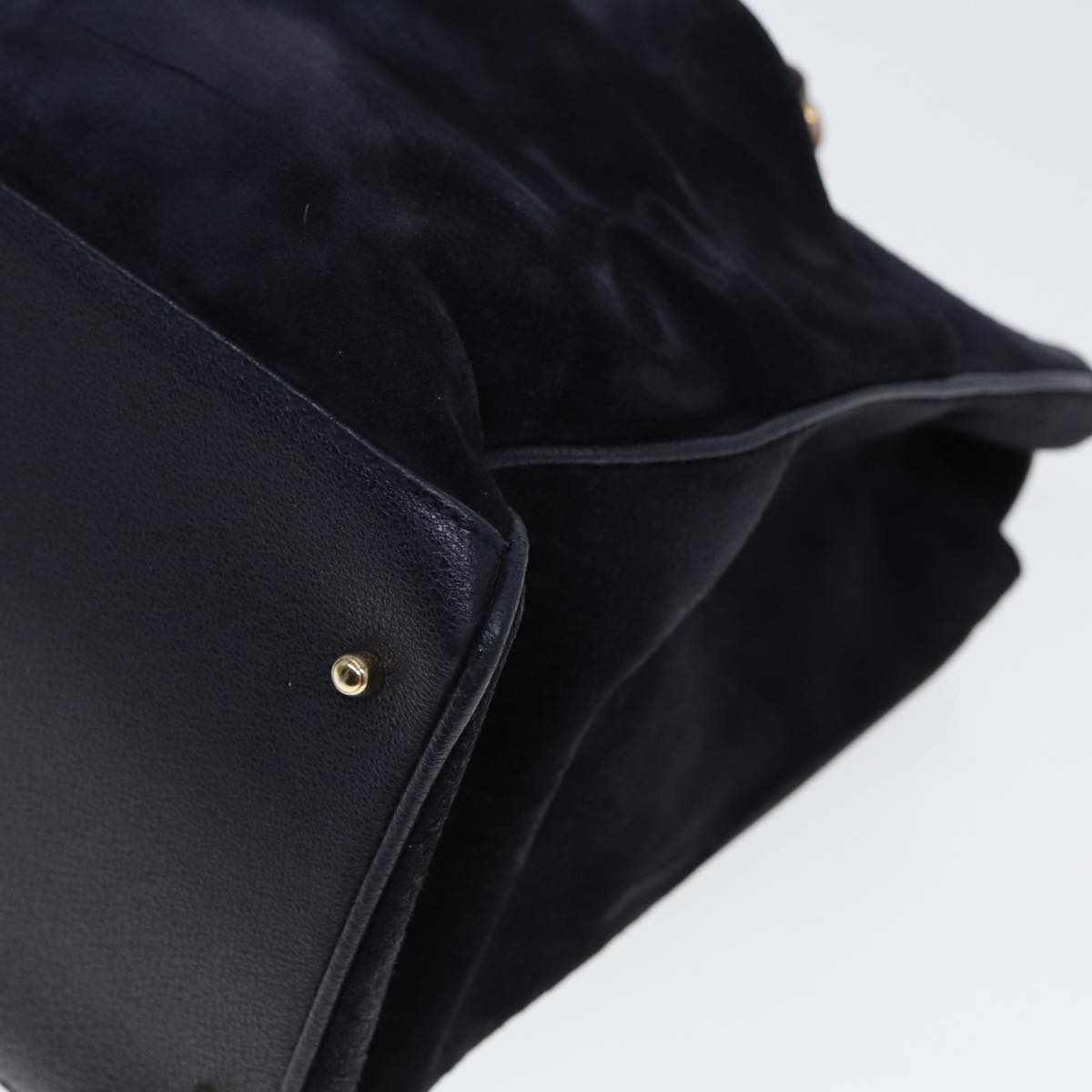 GUCCI Bamboo Hand Bag Suede 2way Navy 002 2855 0322 0 ep4351
