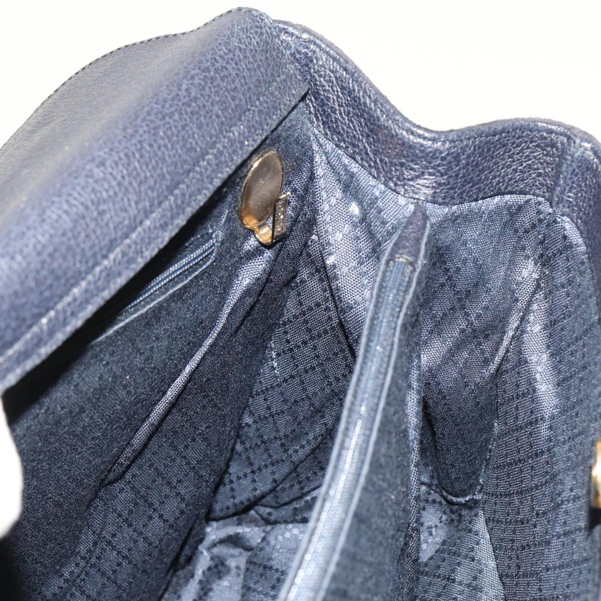 GUCCI Bamboo Hand Bag Suede 2way Navy 002 2855 0322 0 ep4351