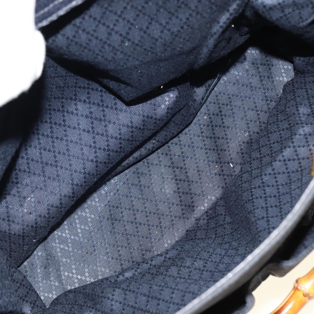 GUCCI Bamboo Hand Bag Suede 2way Navy 002 2855 0322 0 ep4351