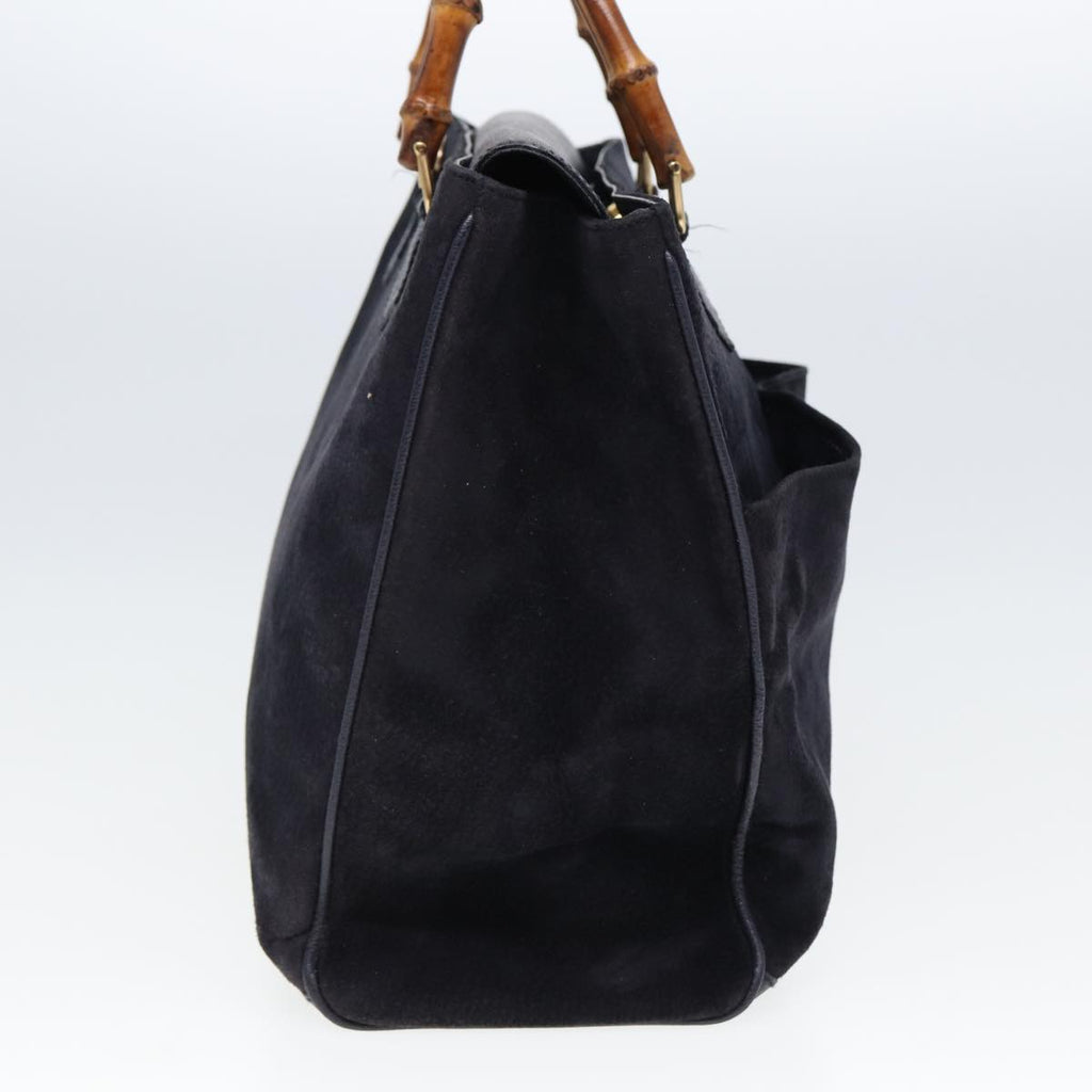 GUCCI Bamboo Hand Bag Suede 2way Navy 002 2855 0322 0 ep4351