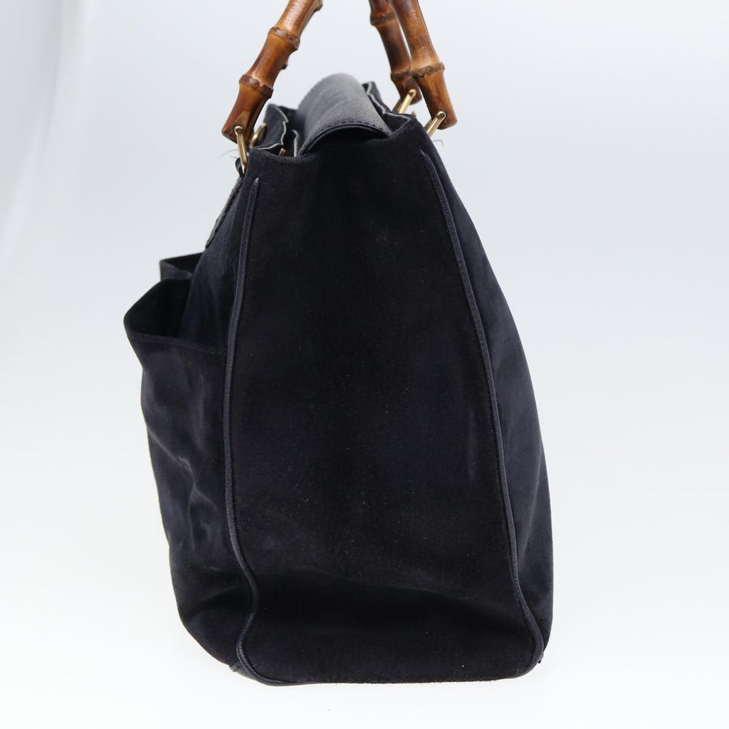 GUCCI Bamboo Hand Bag Suede 2way Navy 002 2855 0322 0 ep4351
