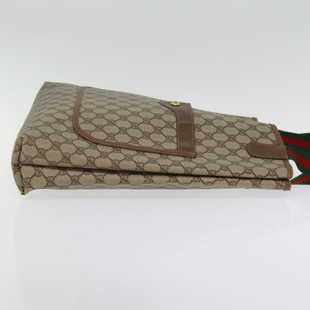GUCCI GG Supreme Web Sherry Line Tote Bag Beige Red Green 89 02 003 ep4366