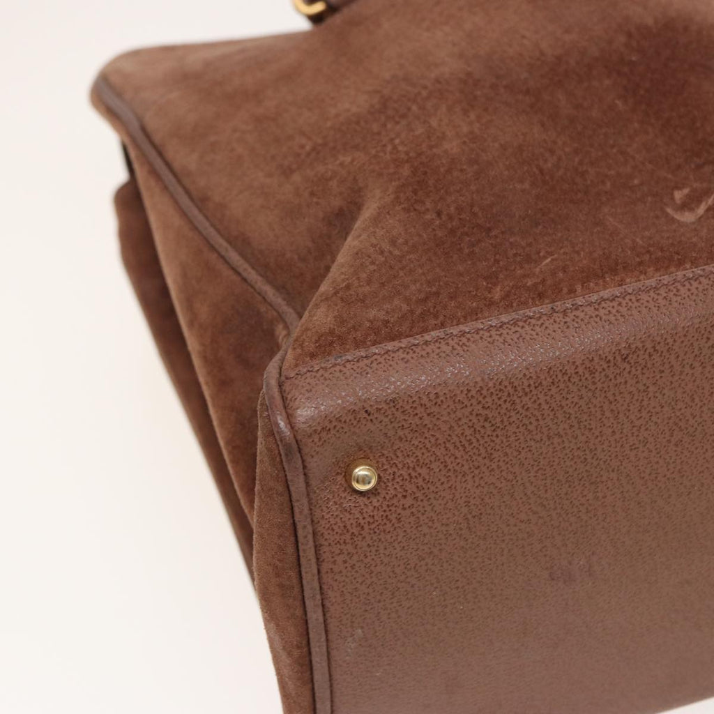 GUCCI Bamboo Hand Bag Suede Leather 2way Brown 002 2855 0322 0 ep4371