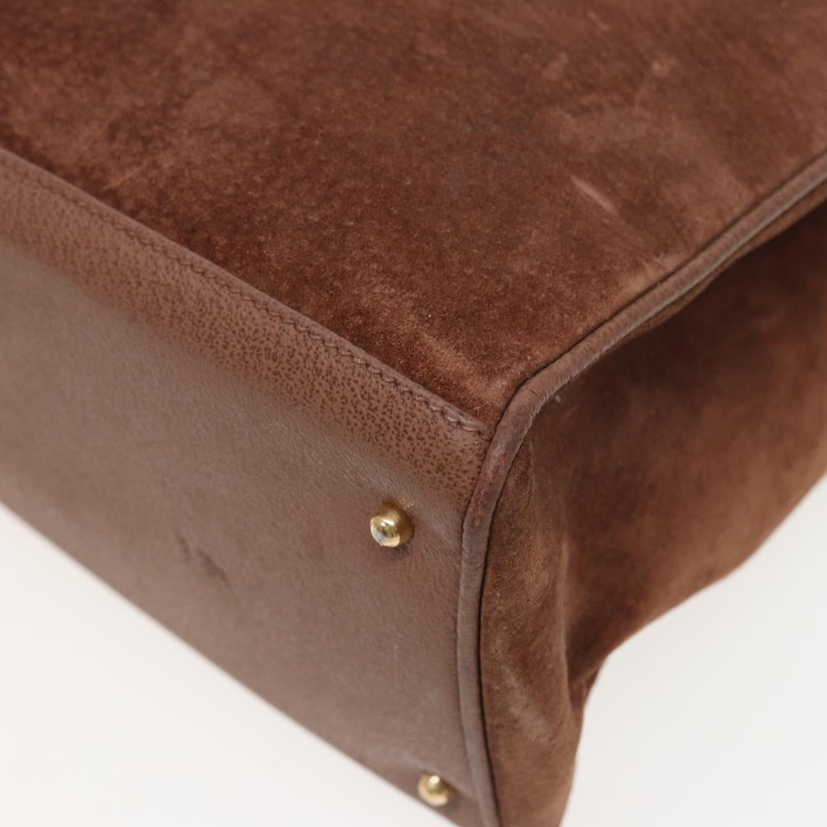 GUCCI Bamboo Hand Bag Suede Leather 2way Brown 002 2855 0322 0 ep4371