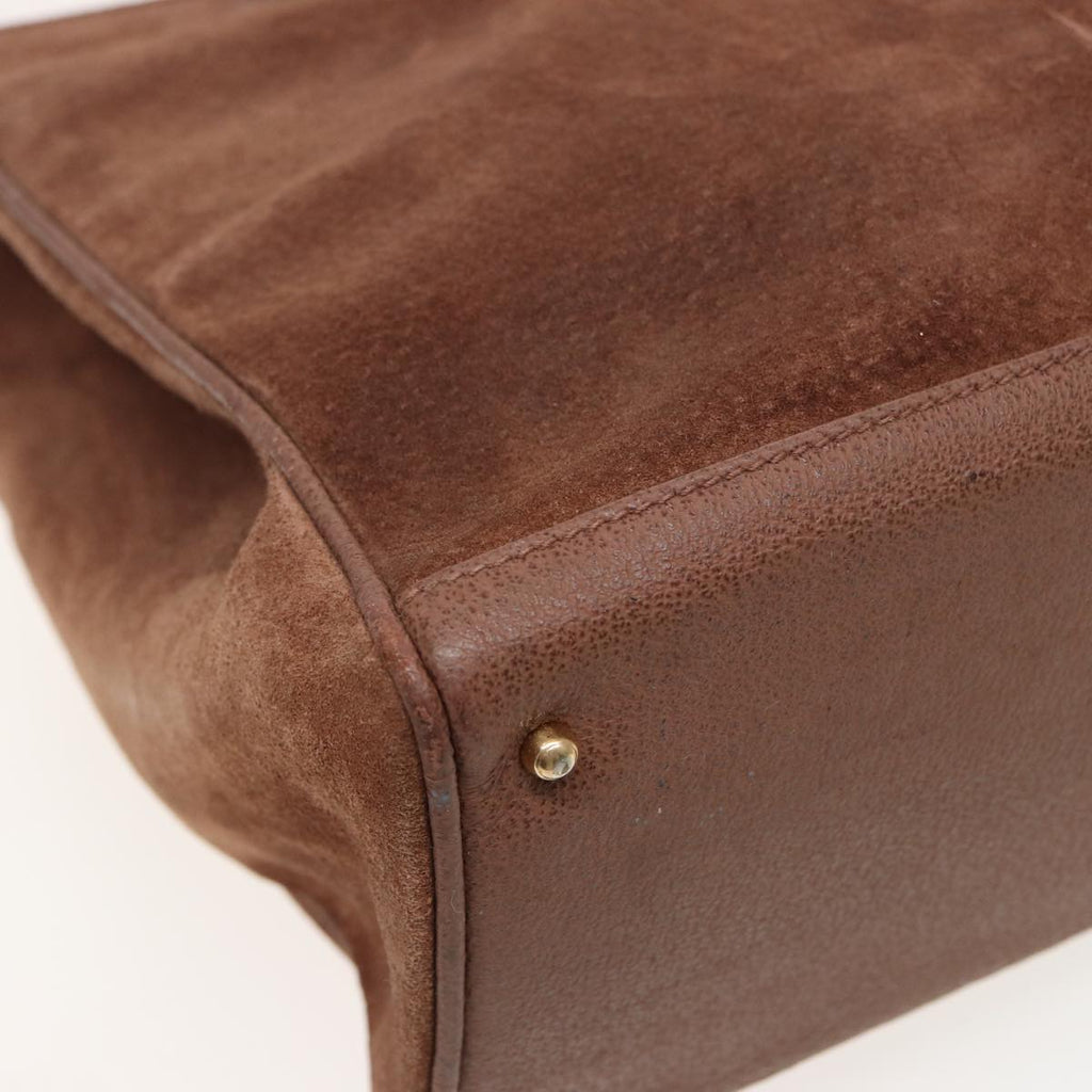 GUCCI Bamboo Hand Bag Suede Leather 2way Brown 002 2855 0322 0 ep4371