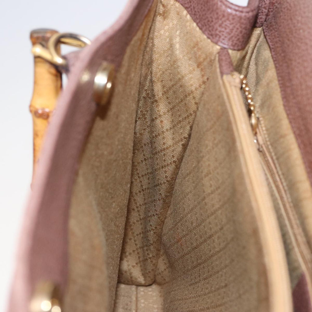 GUCCI Bamboo Hand Bag Suede Leather 2way Brown 002 2855 0322 0 ep4371