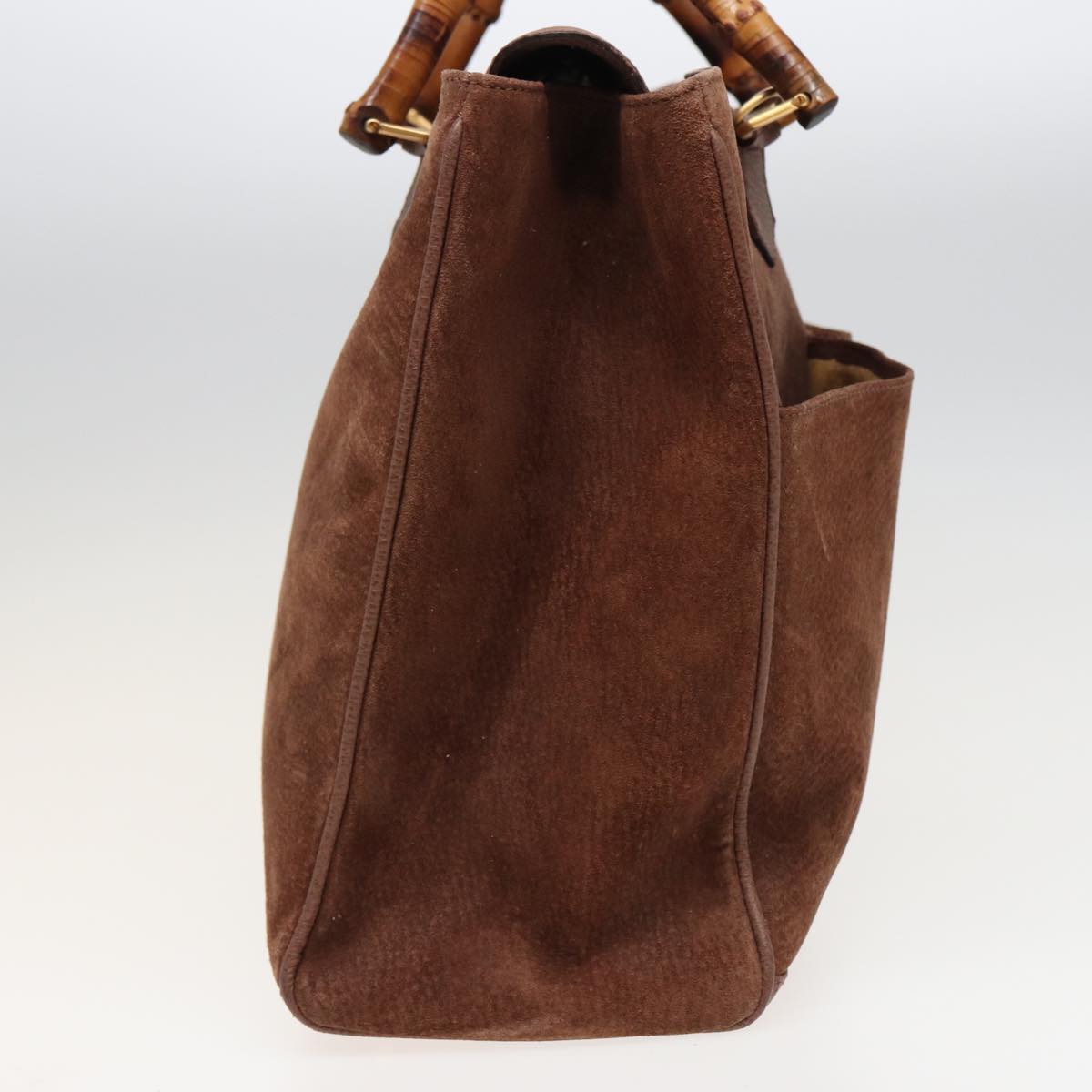 GUCCI Bamboo Hand Bag Suede Leather 2way Brown 002 2855 0322 0 ep4371
