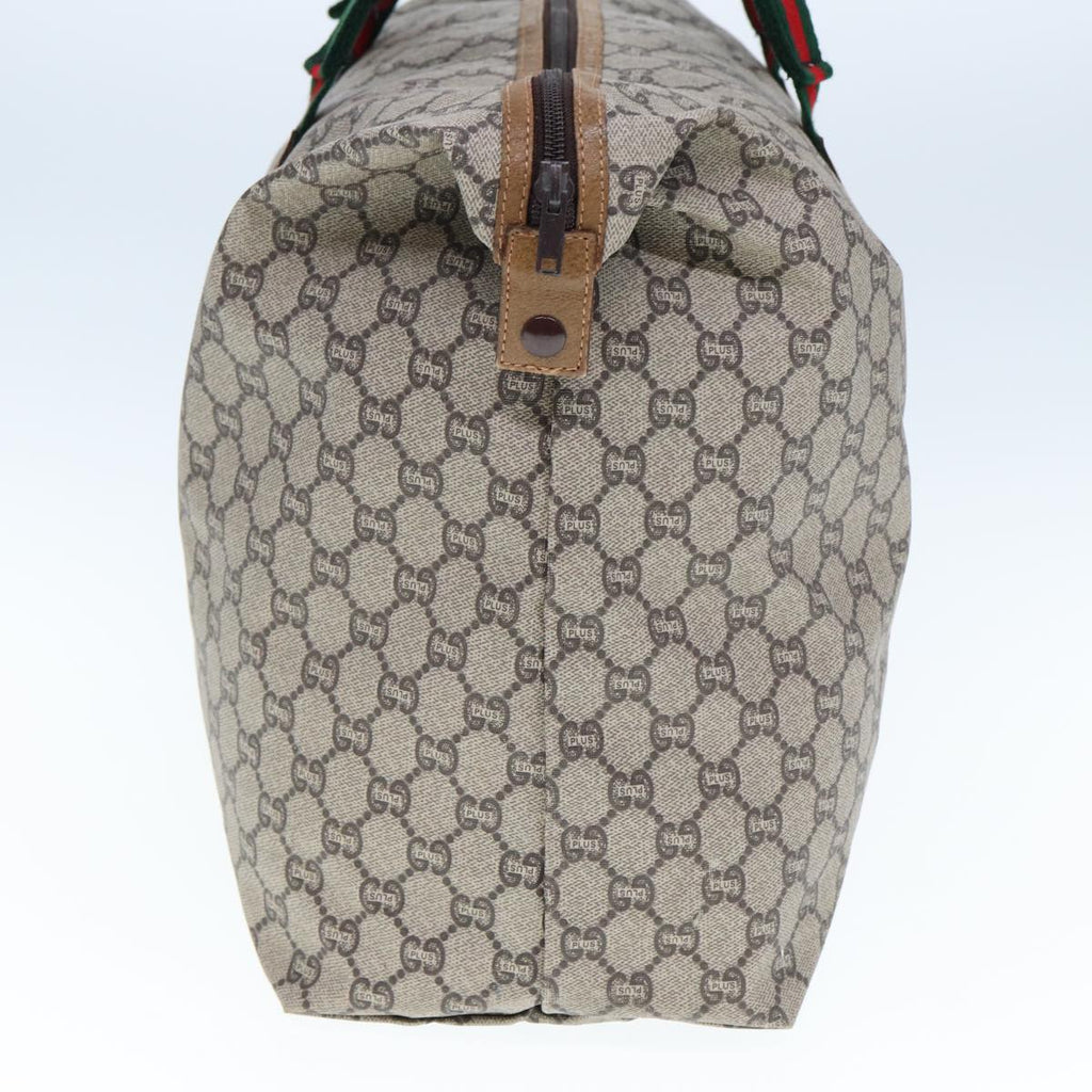 GUCCI GG Plus Supreme Web Sherry Line Tote Bag PVC Beige Red Green ep4377