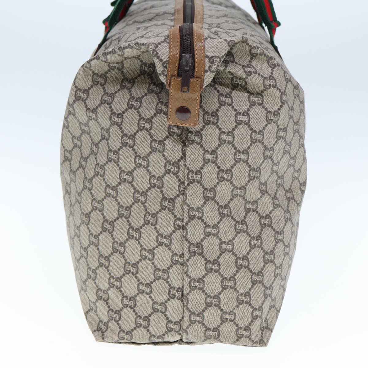 GUCCI GG Plus Supreme Web Sherry Line Tote Bag PVC Beige Red Green ep4377