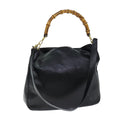 GUCCI Bamboo Shoulder Bag Leather 2way Black 001 1781 1577 ep4378