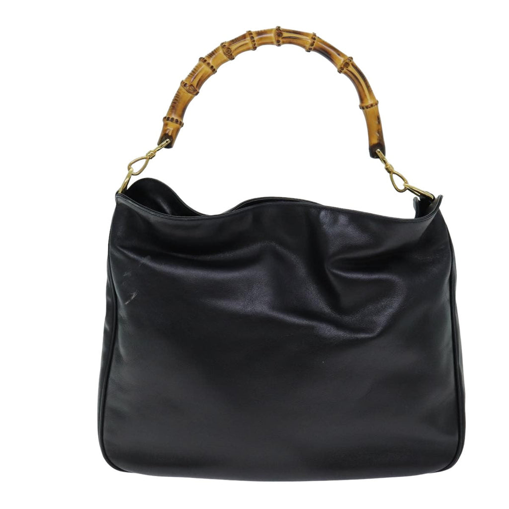 GUCCI Bamboo Shoulder Bag Leather 2way Black 001 1781 1577 ep4378
